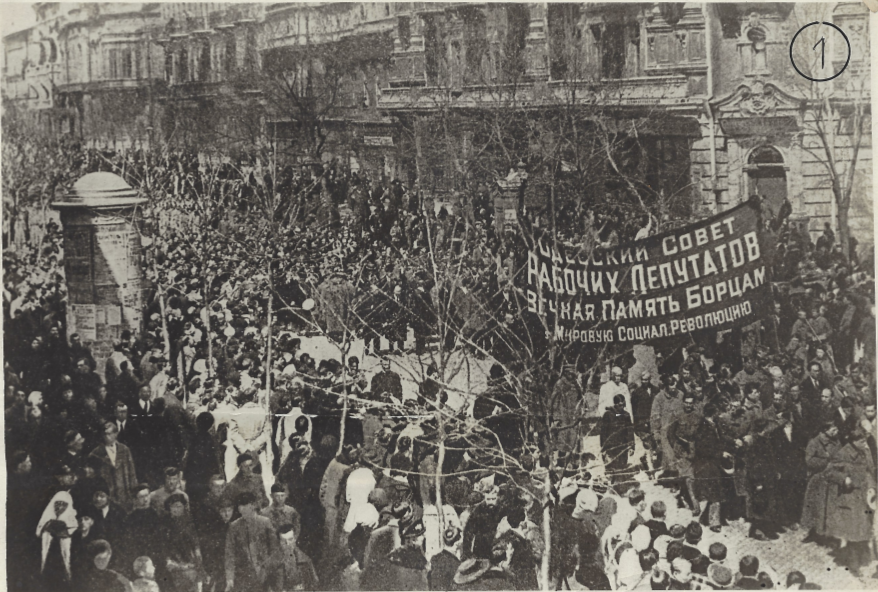 14. Entry of Red Army troops in Odessa in 1918, after the German interventionists were chased from Ukraine and crushed