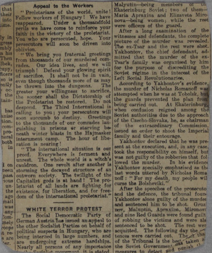 Appeal to the Workers