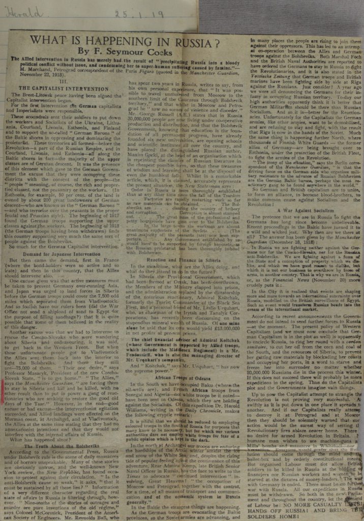 Herald 25.1.19 What is Happening in Russia
